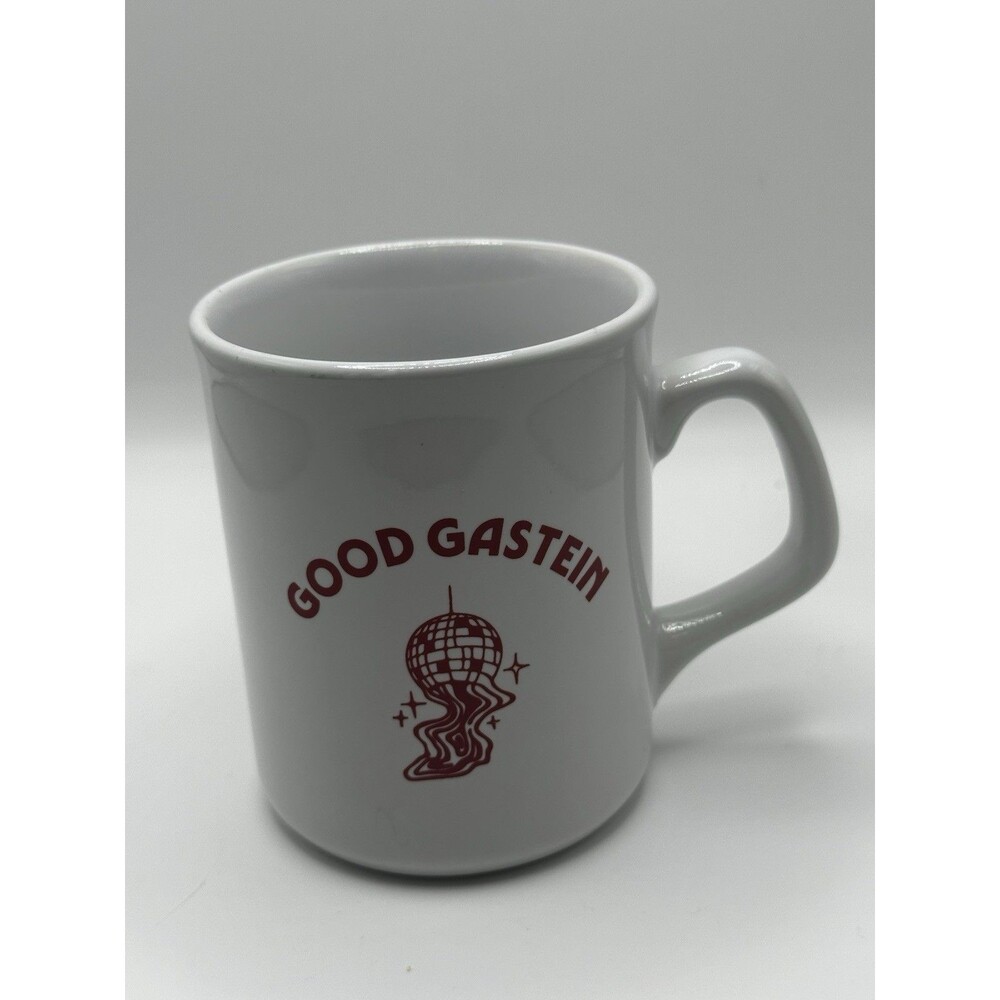 Good Gastein White Ceramic Diner Mug Disco Ball Graphic Coffee Cup
